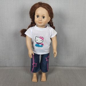 Battat Our Generation 18" Doll Brunette Auburn Hair Brown Eyes Tan Skin Clothes
